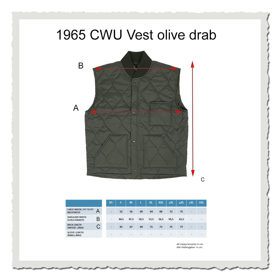 1965 CWU Vest olive drab