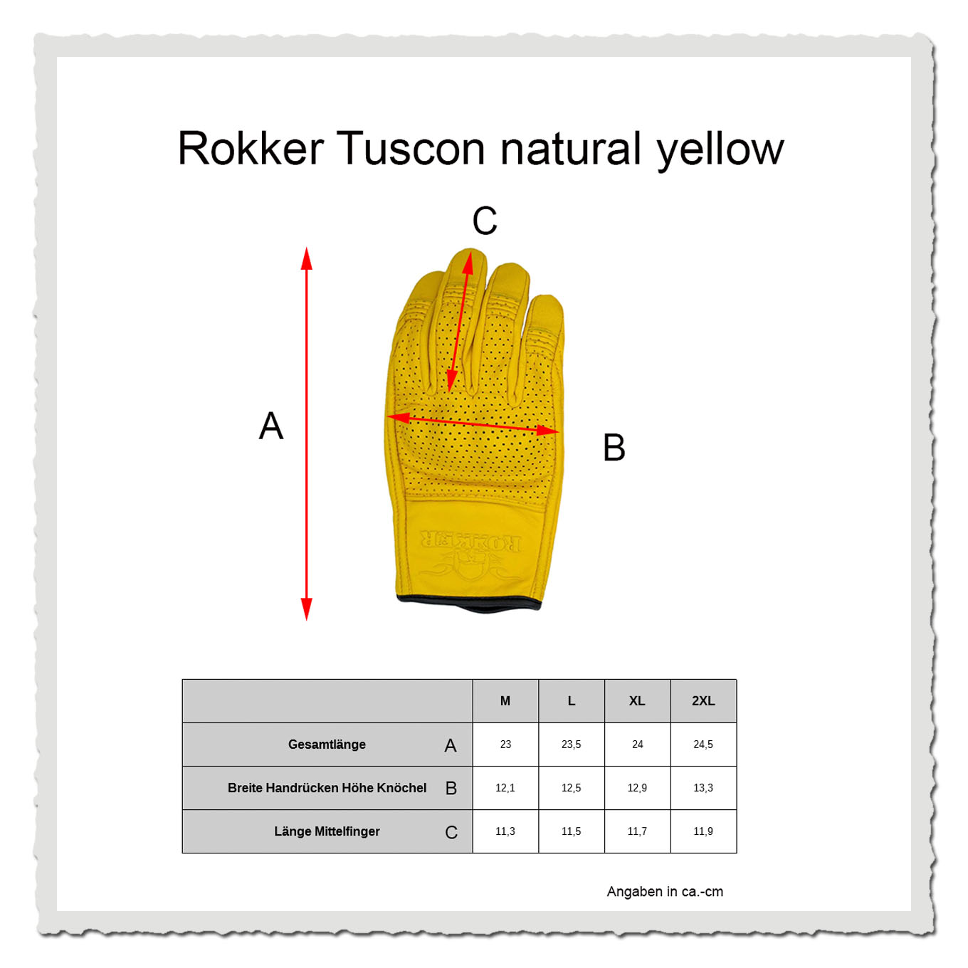Motorrad Handschuhe Tucson Natural Yellow