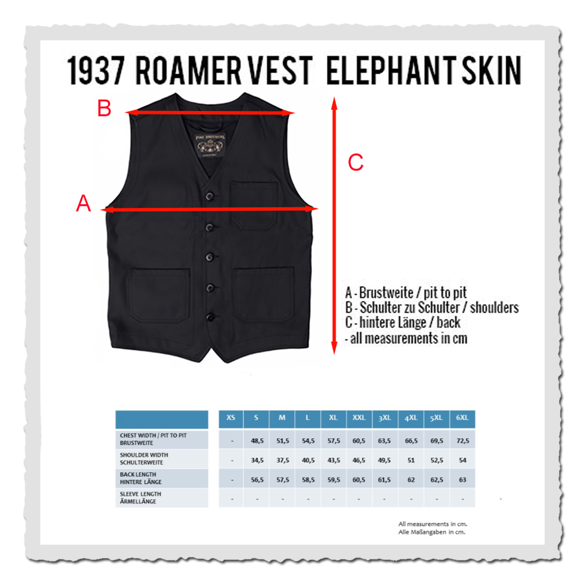 1937 Roamer Vest Elefant Skin black