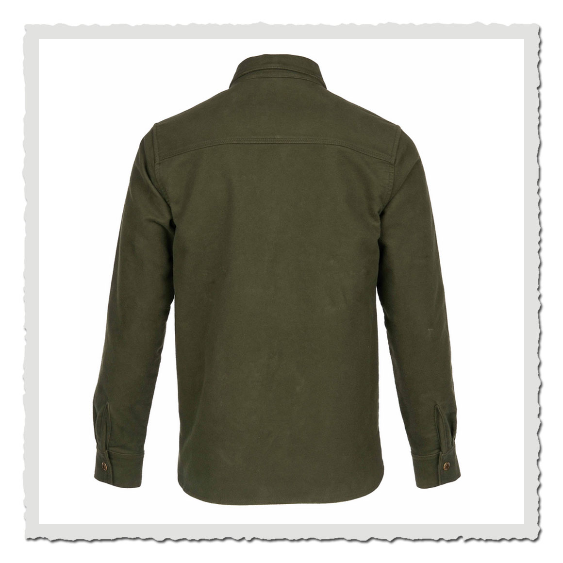 Robustes Military-Hemd Herren – Moleskin Oliv Workwear Heritage Style