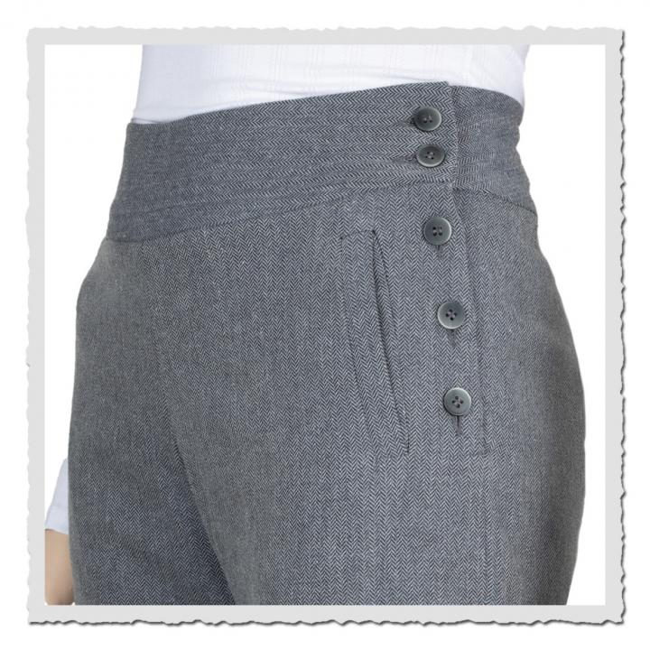 Knickerbocker Marlene Stoff Fischgrat grey