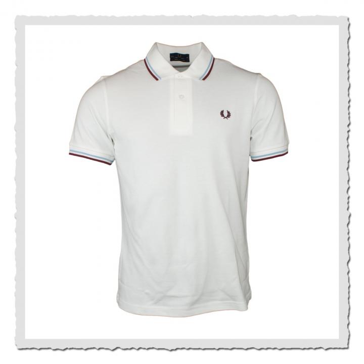 Polo Shirt Twin Tipped White/Ice/Maroon