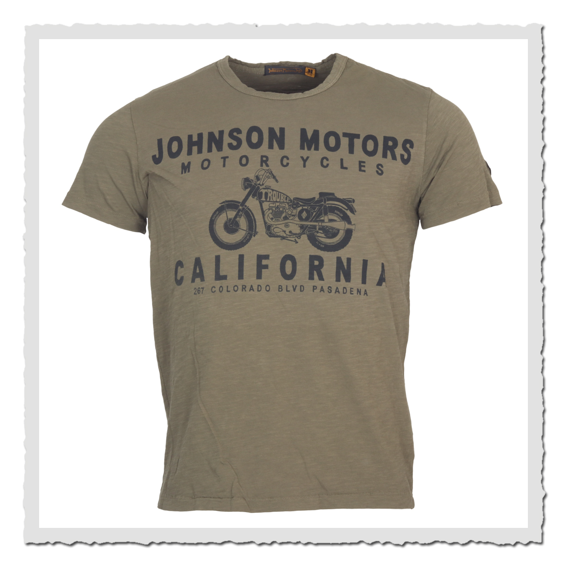 johnson motors t-shirt jomo bobber olive
