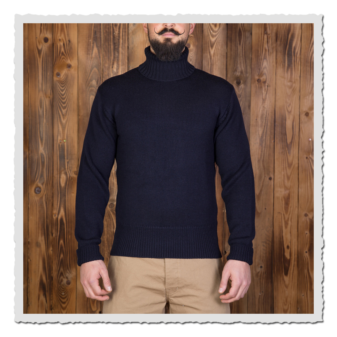 pike brothers 1923 turtle neck dark navy pullover