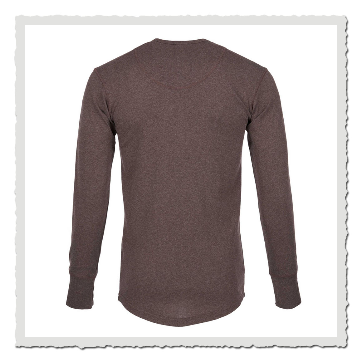 1927 Henley Shirt long sleeve brown melange