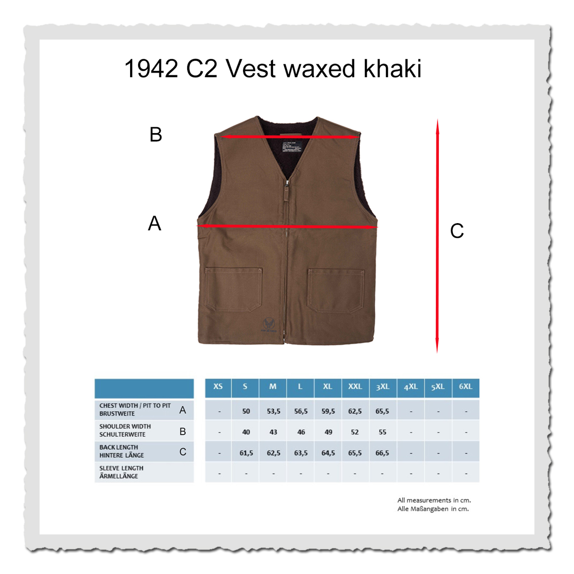 1942 C2 Vest waxed khaki