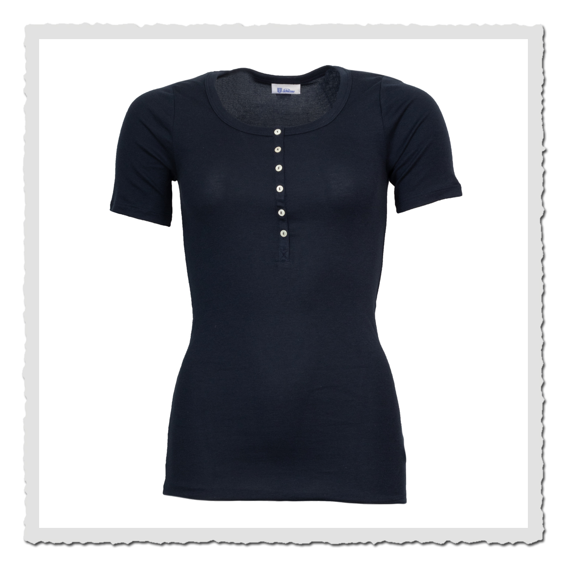 schiesser revival emma halbarm shirt dunkelblau 160892 803