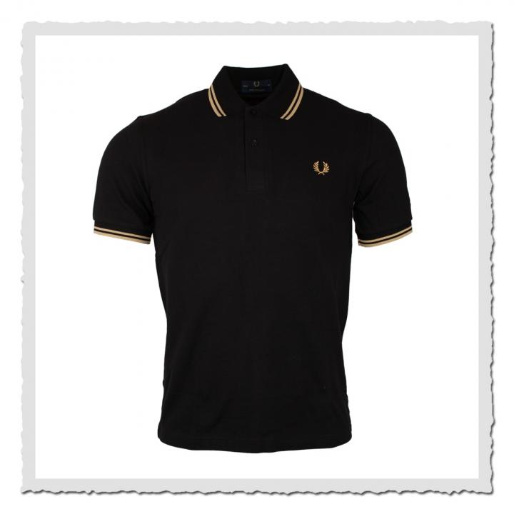 Polo Shirt Twin Tipped Black/Champagne