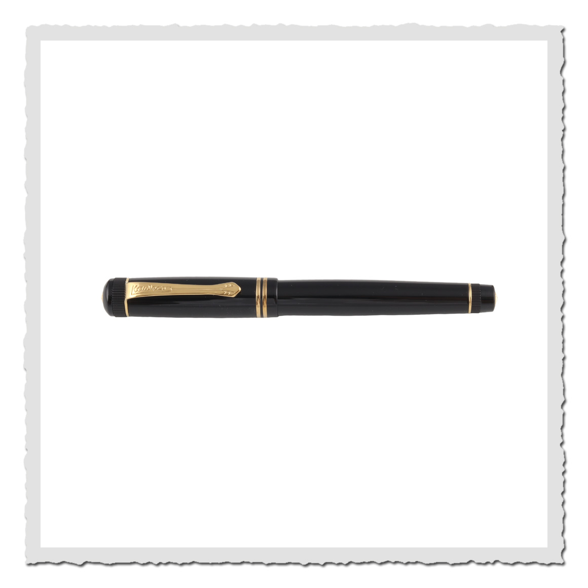 Geschlossener Kaweco DIA2 Gold Füllfederhalter in Schwarz mit goldfarbenem Clip