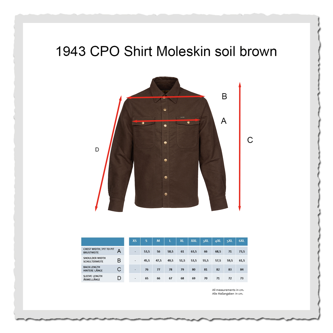 1943 CPO Shirt Moleskin soil brown