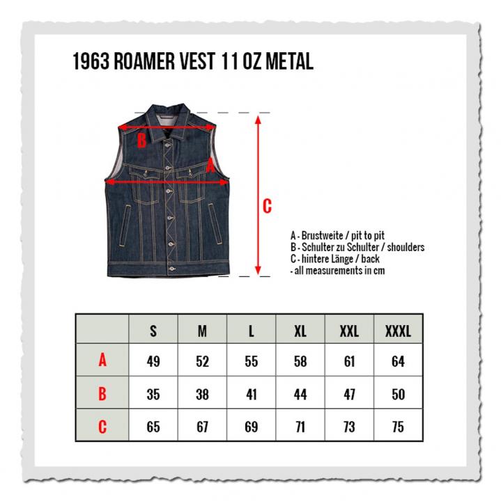 1963 Roamer Vest 11oz metal