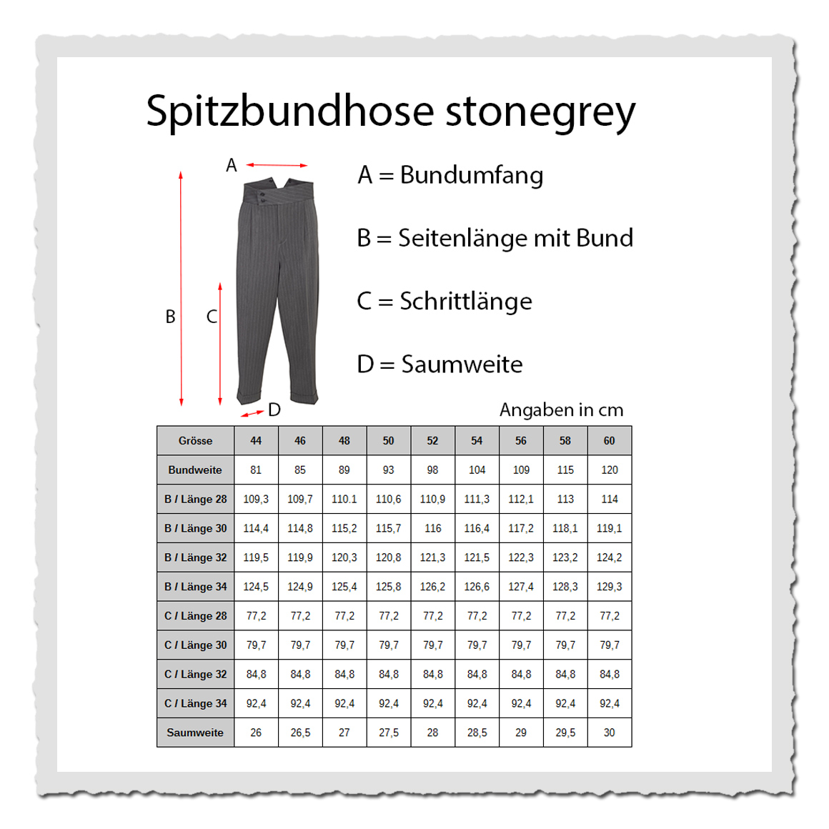 Spitzbundhose im Stoff Stonegrey