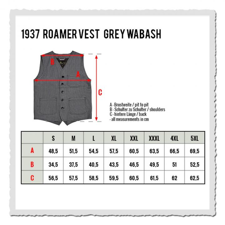 1937 Roamer Vest grey wabash