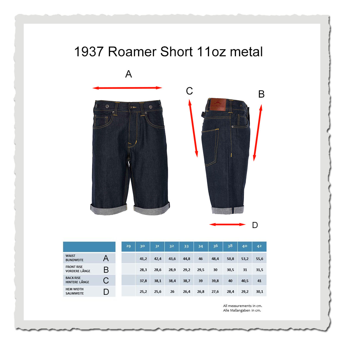 1937 Roamer Pant Short 11oz metal