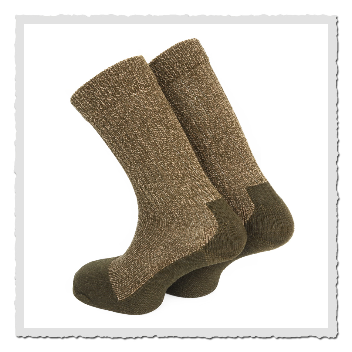 Deep Toe Capped Wool Sock olive 97643