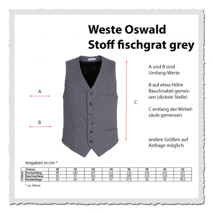 Herren-Weste Oswald Stoff Fischgrat grey