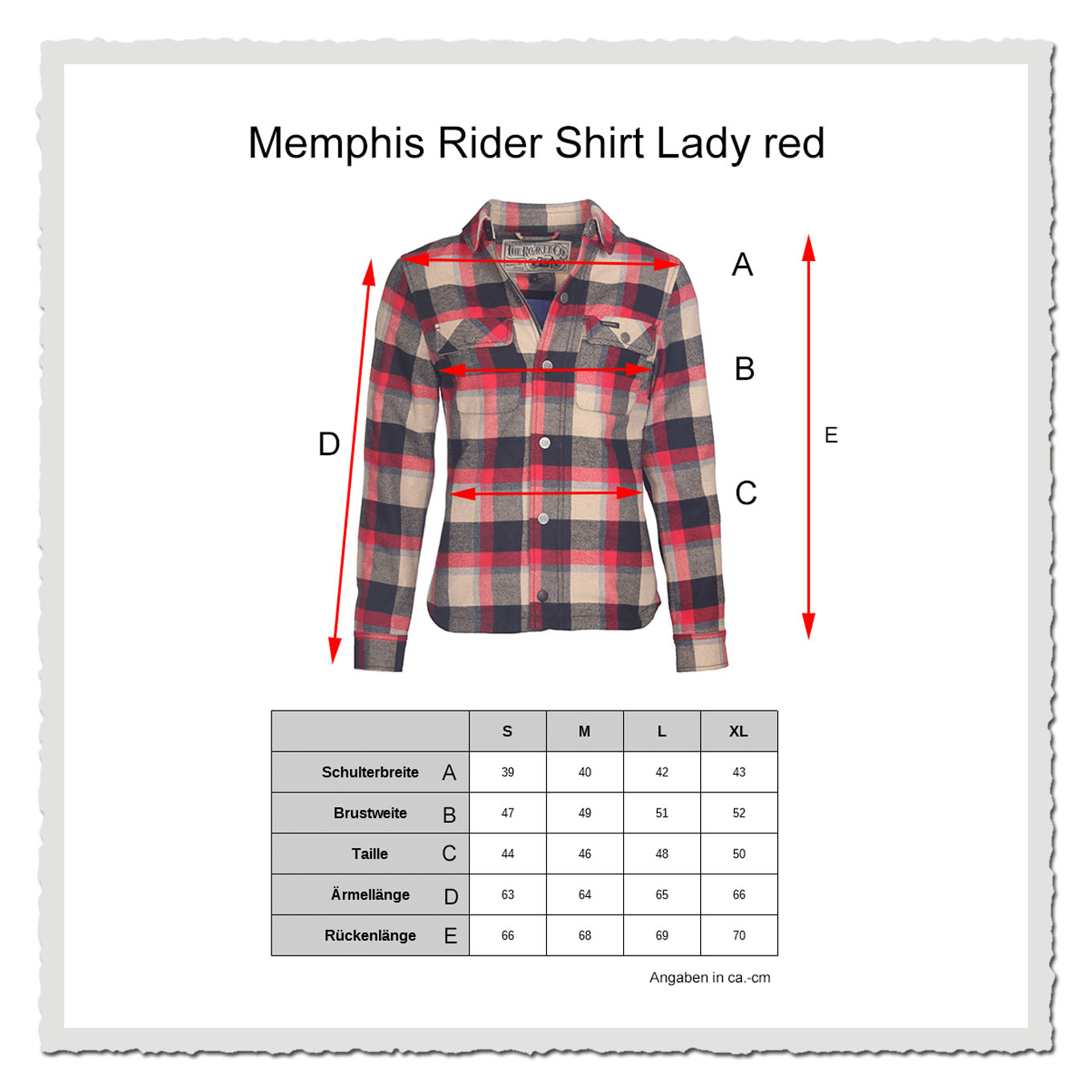 Rokker Memphis Rider Shirt Lady red