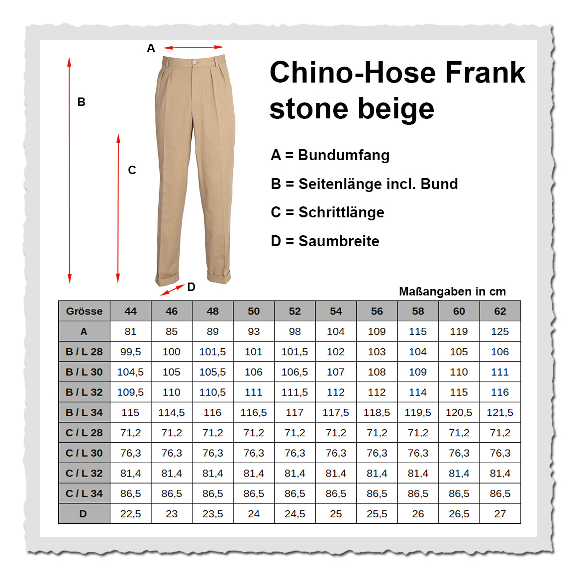 Chino Hose Frank stone-beige