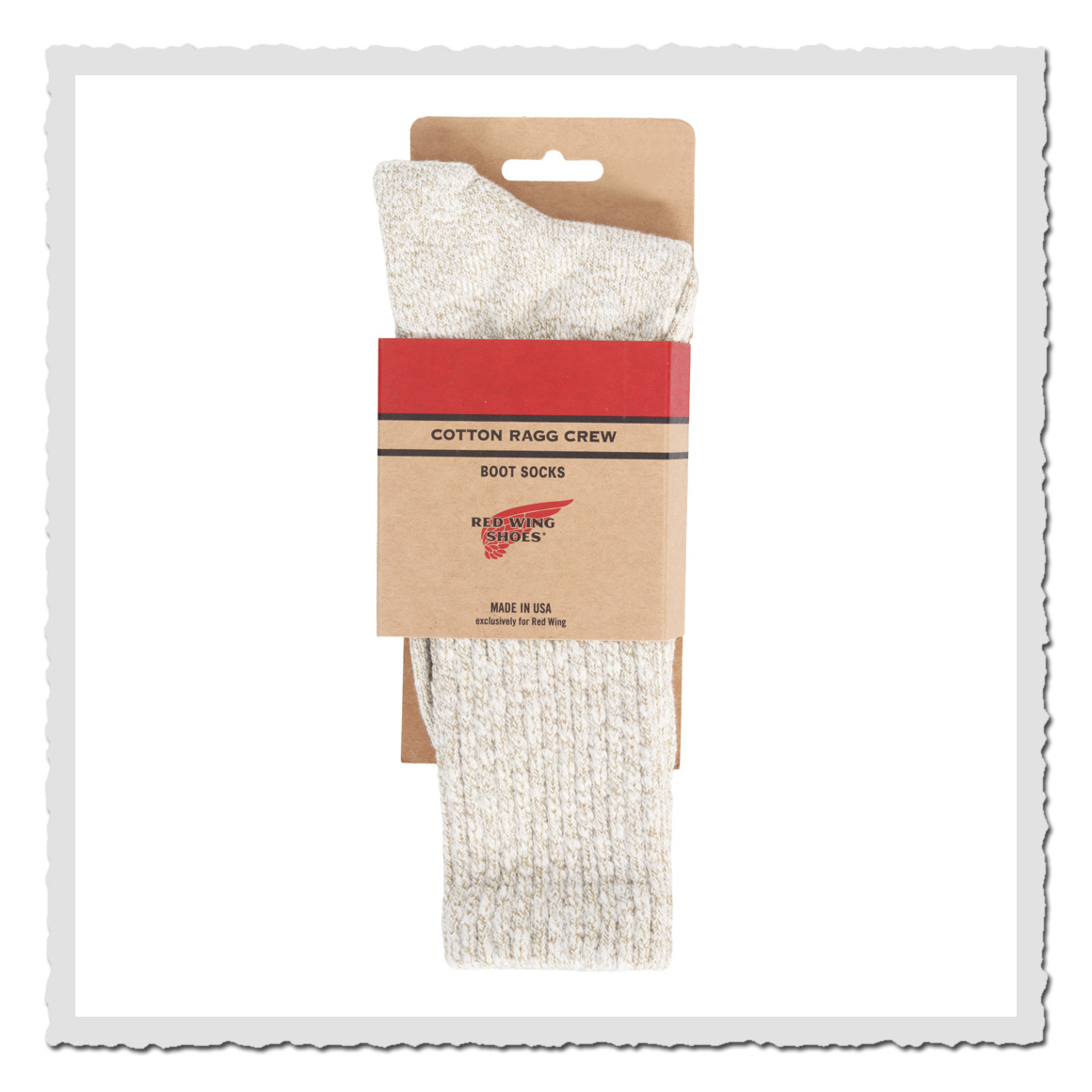 Cotton Ragg Crew Sock Cream Coffee 97669