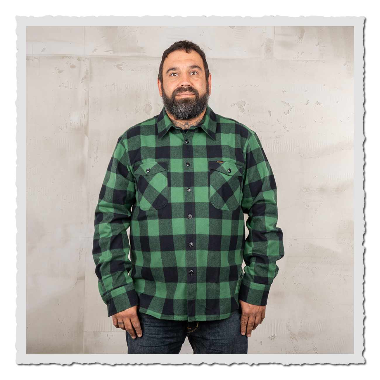 Workwear Hemd grün schwarz – inspiriert von 40er-Jahre Militärhemden