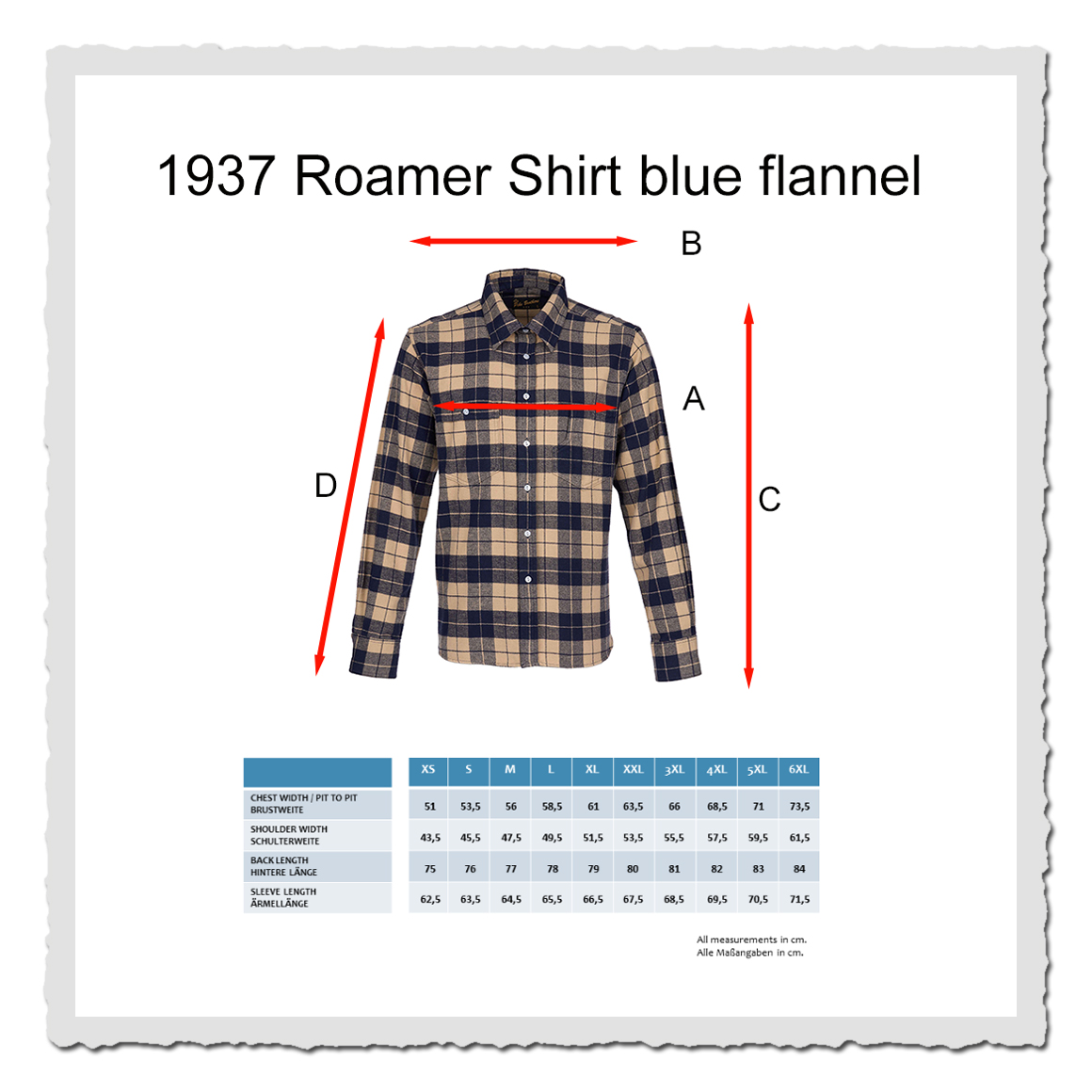 1937 Roamer Shirt blue flannel
