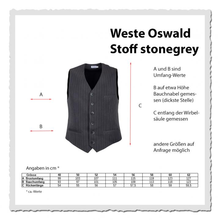 Herren-Weste Oswald im Stoff Stonegrey