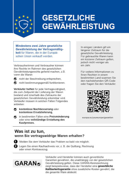 Gesetzliches Gewährleistungslabel