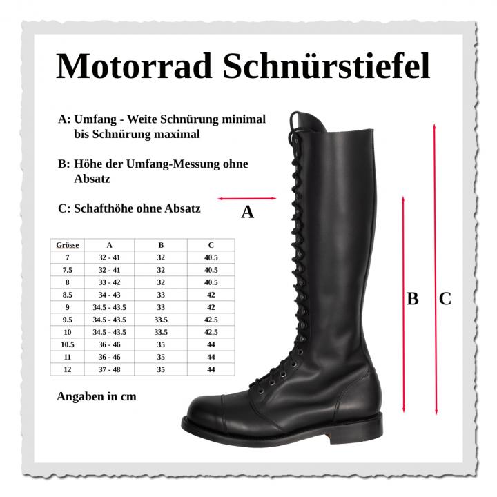 Motorrad Schnürstiefel black