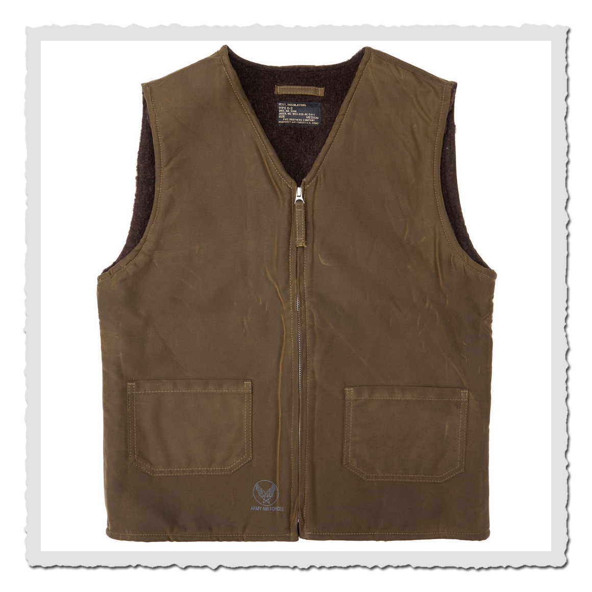 1942 C2 Vest waxed olive