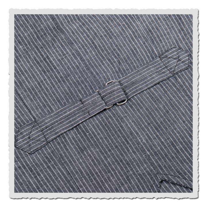 1905 Hauler Vest grey striped linen