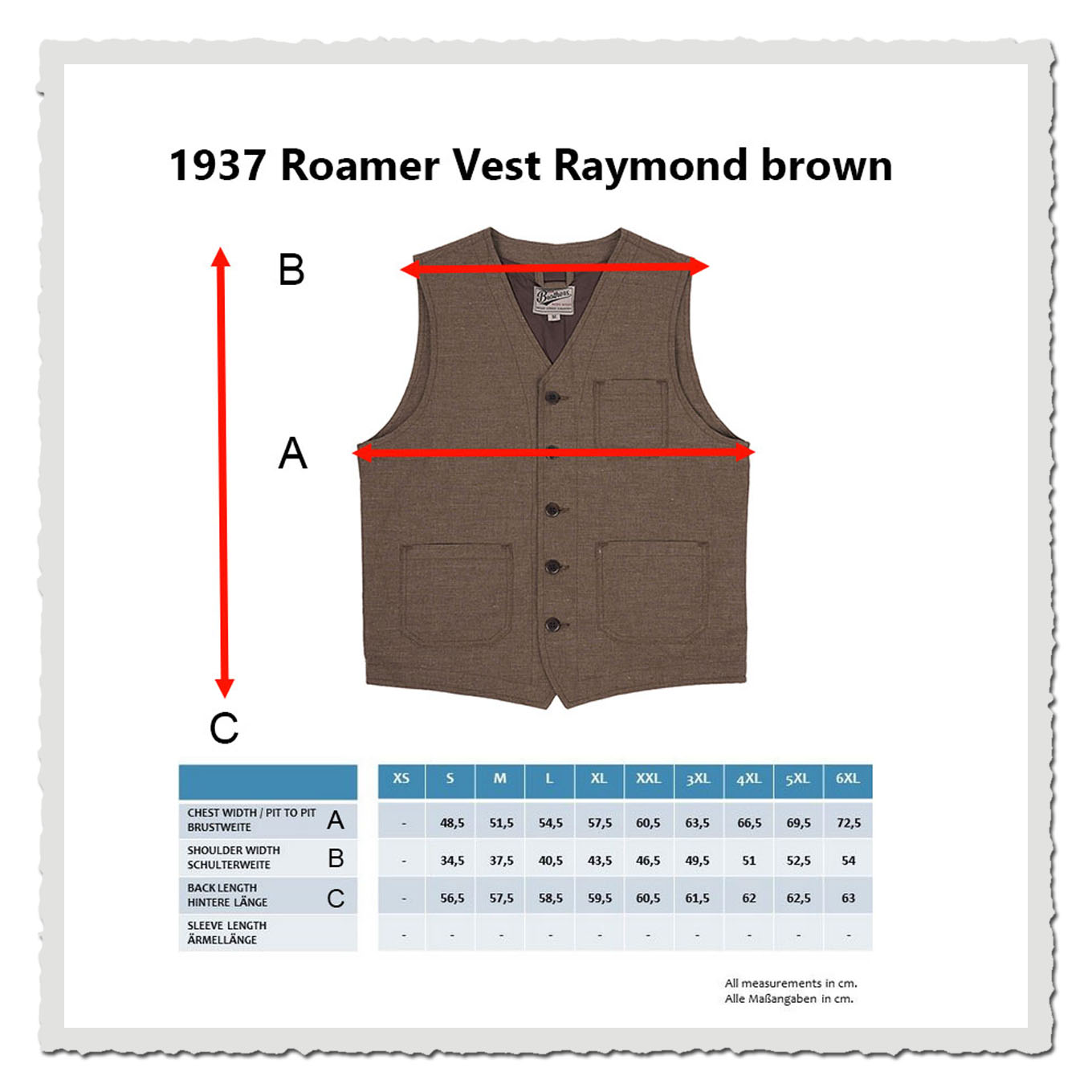 1937 Roamer Vest Raymond brown