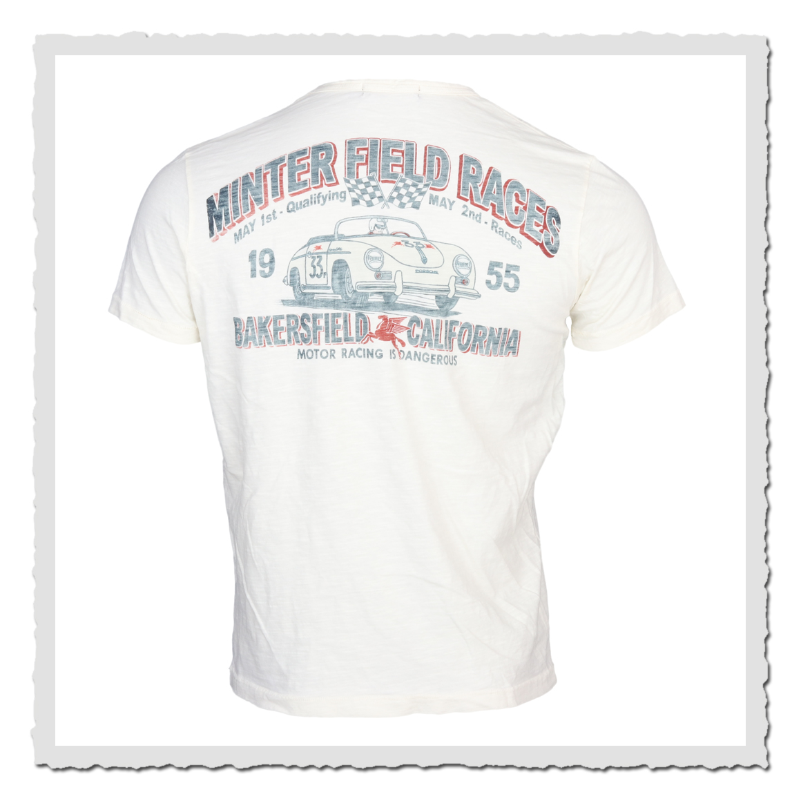 johnson motors t-shirt minterfield races white