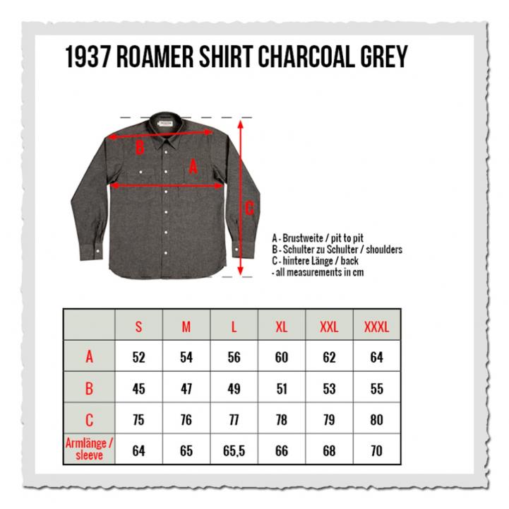 1937 Roamer Shirt charcoal grey