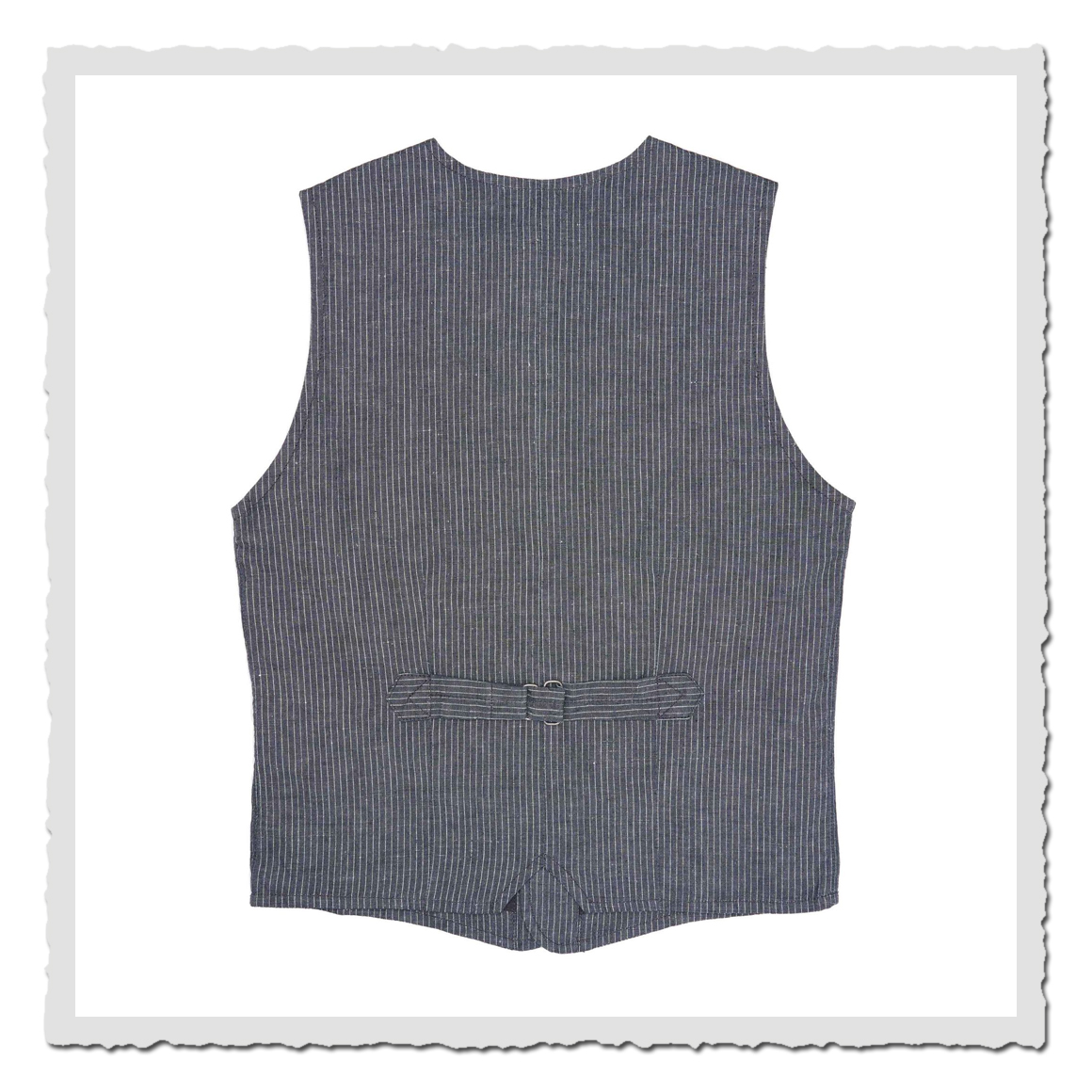 1905 Hauler Vest grey striped linen