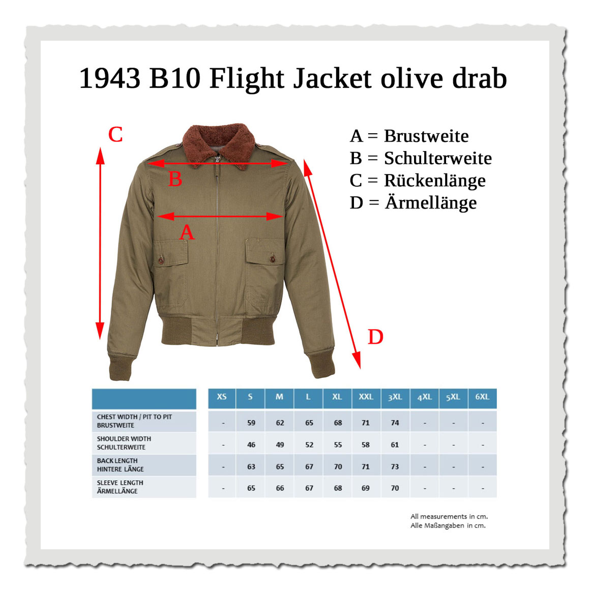 1943 B10 Flight Jacket olive drab