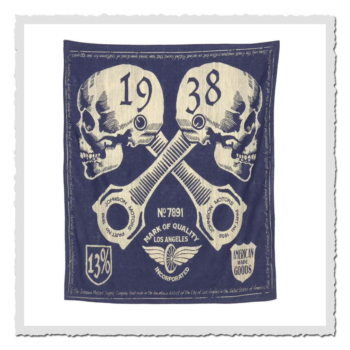 johnson motors bandana 1938 skulls navy