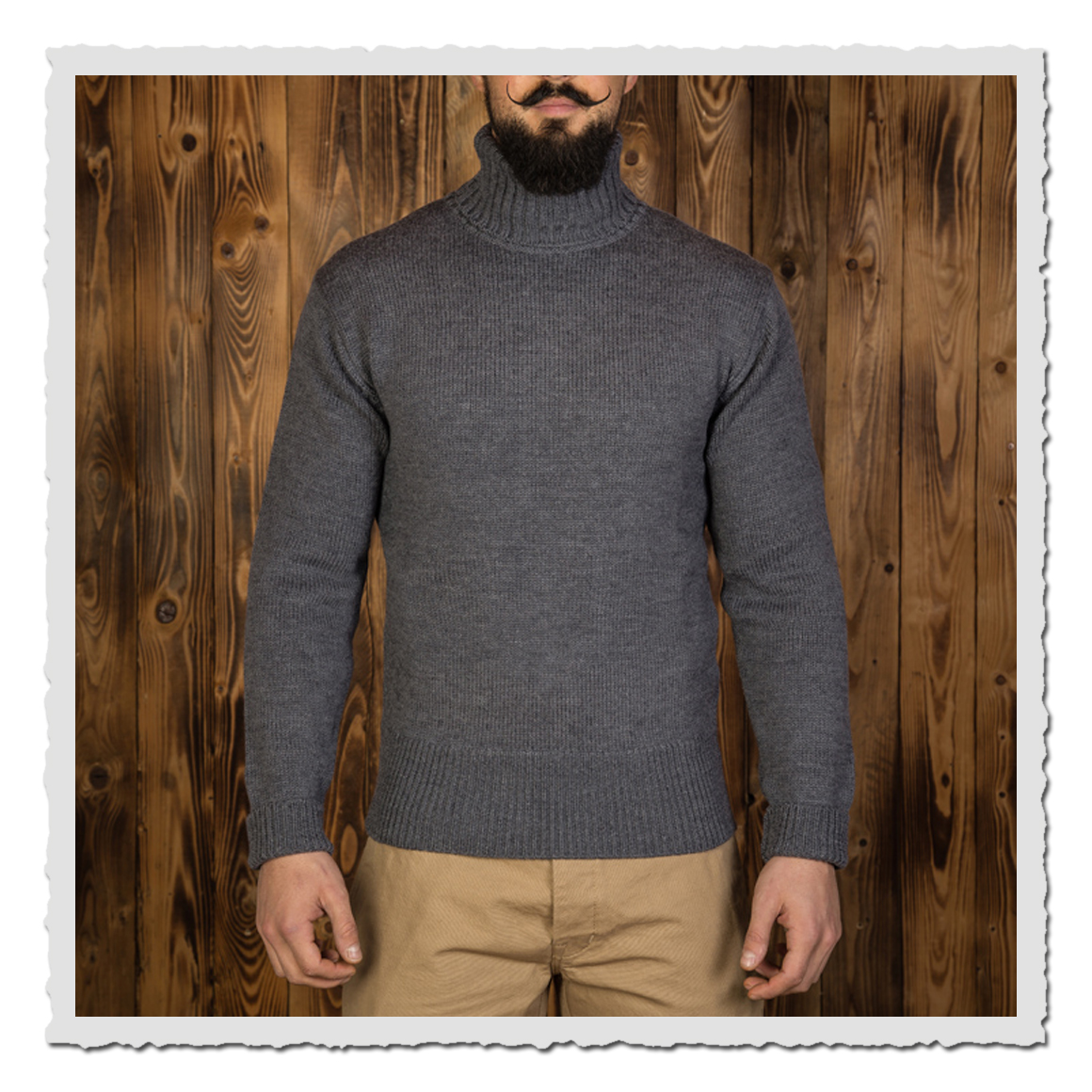 pike brothers 1923 turtle neck grey pullover